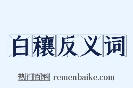 白穰反义词是什么意思的图片